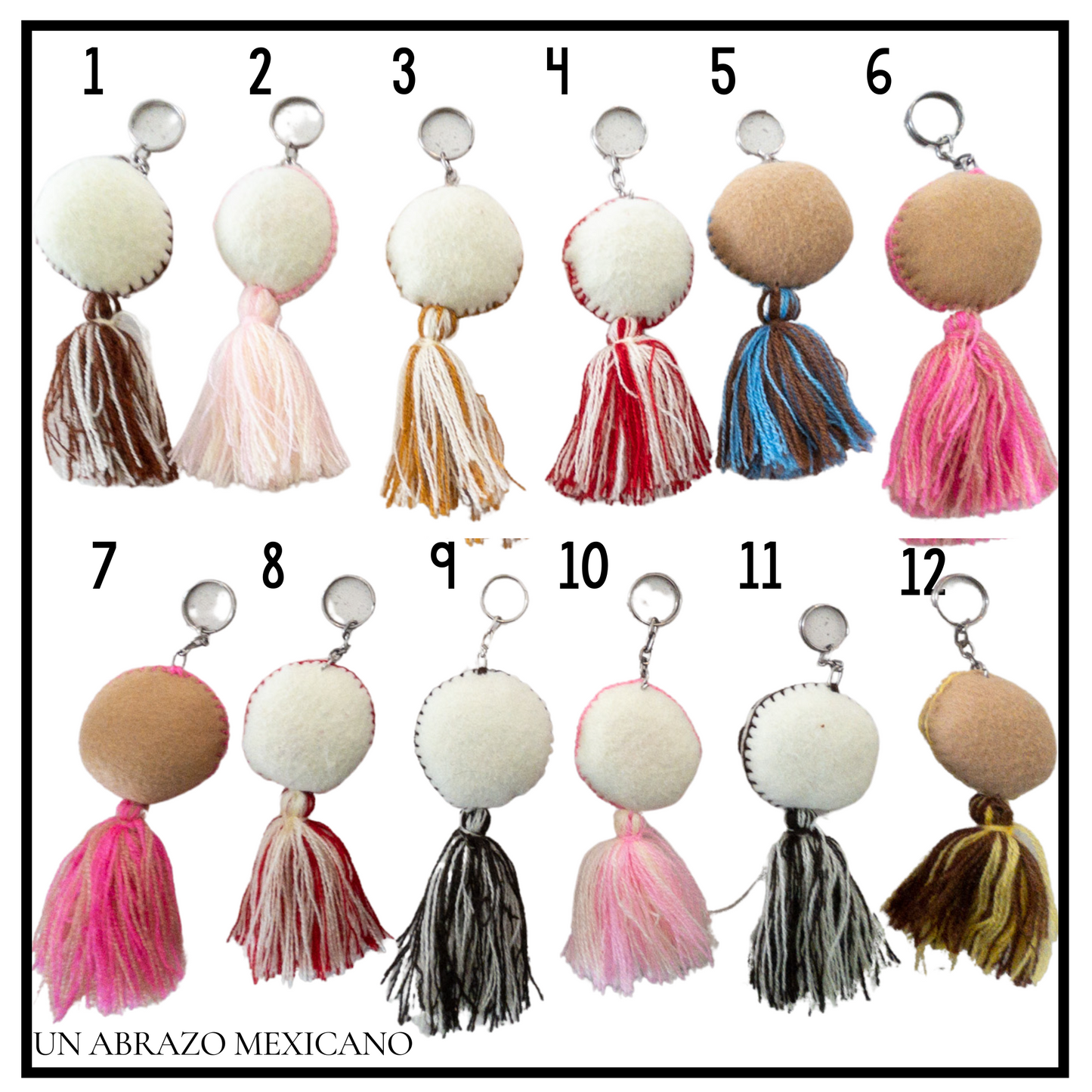 Concha Pompom Tassel Keychain