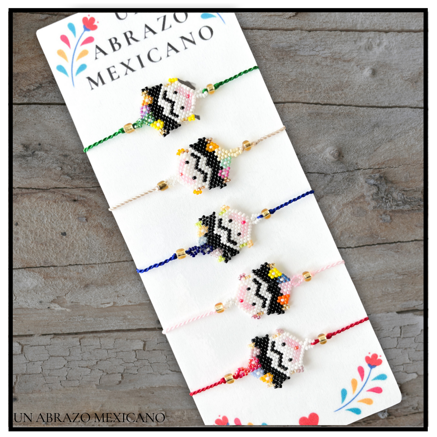 Frida Kahlo Hand Beaded Slider Bracelet