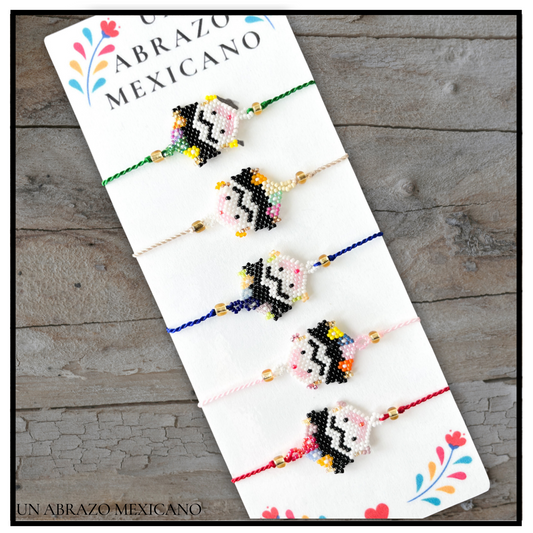 Frida Kahlo Hand Beaded Slider Bracelet