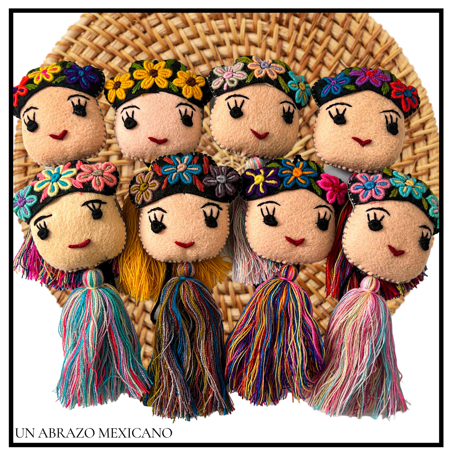 Frida Kahlo Embroidered Tassel Dangle