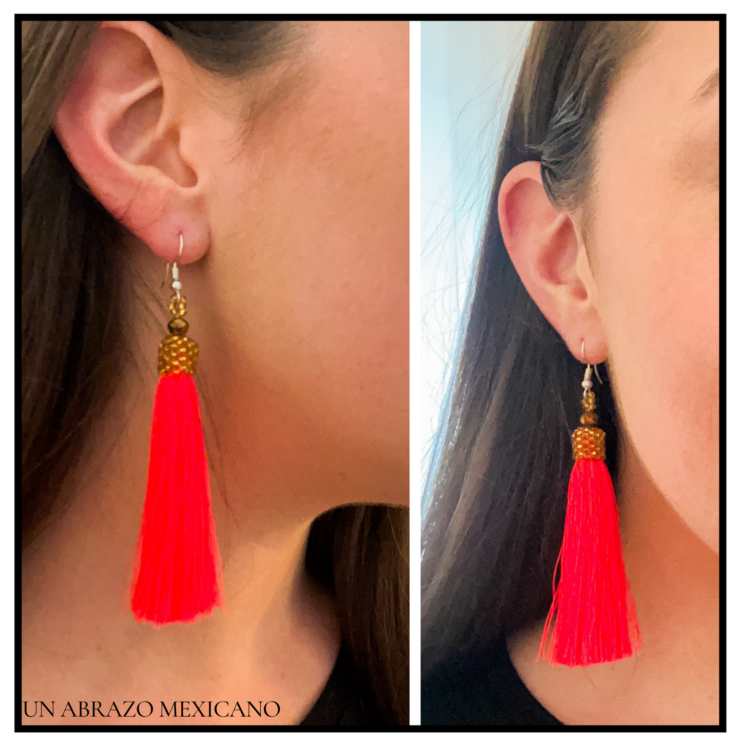 Beaded Silky Tassel Earrings