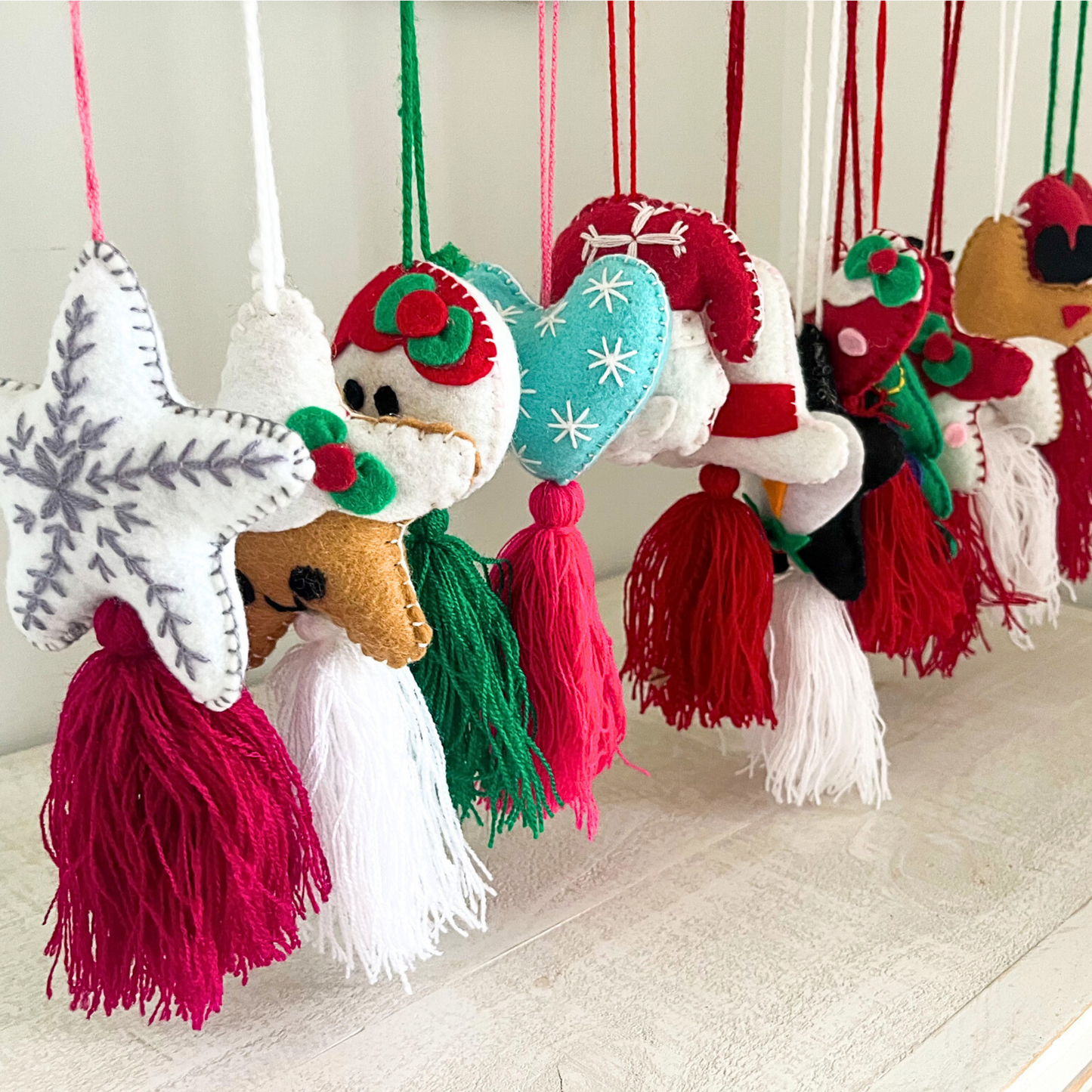 Winter Christmas Pompom Tassel Ornament