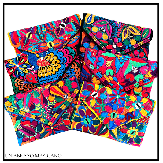 Embroidered Envelope Clutch