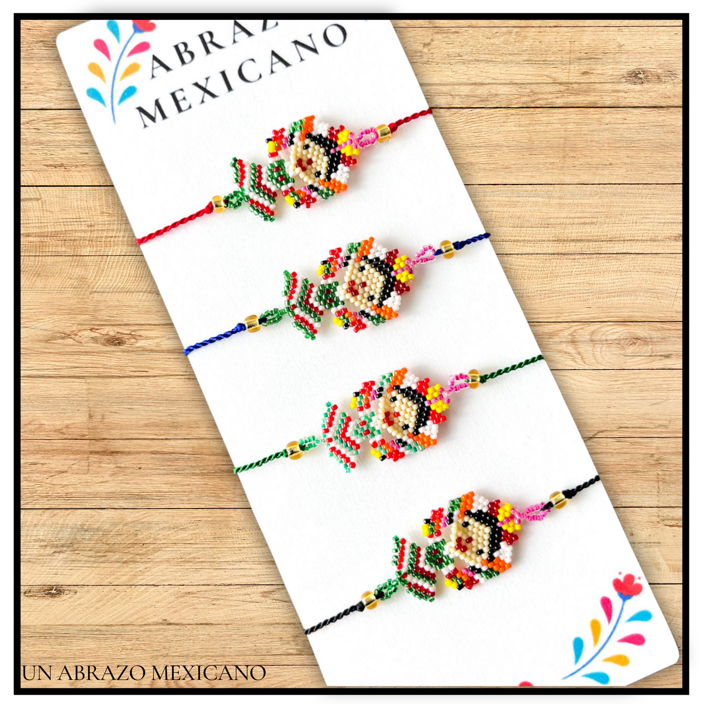 Mexican Lele Doll Hand Beaded Slider Bracelet