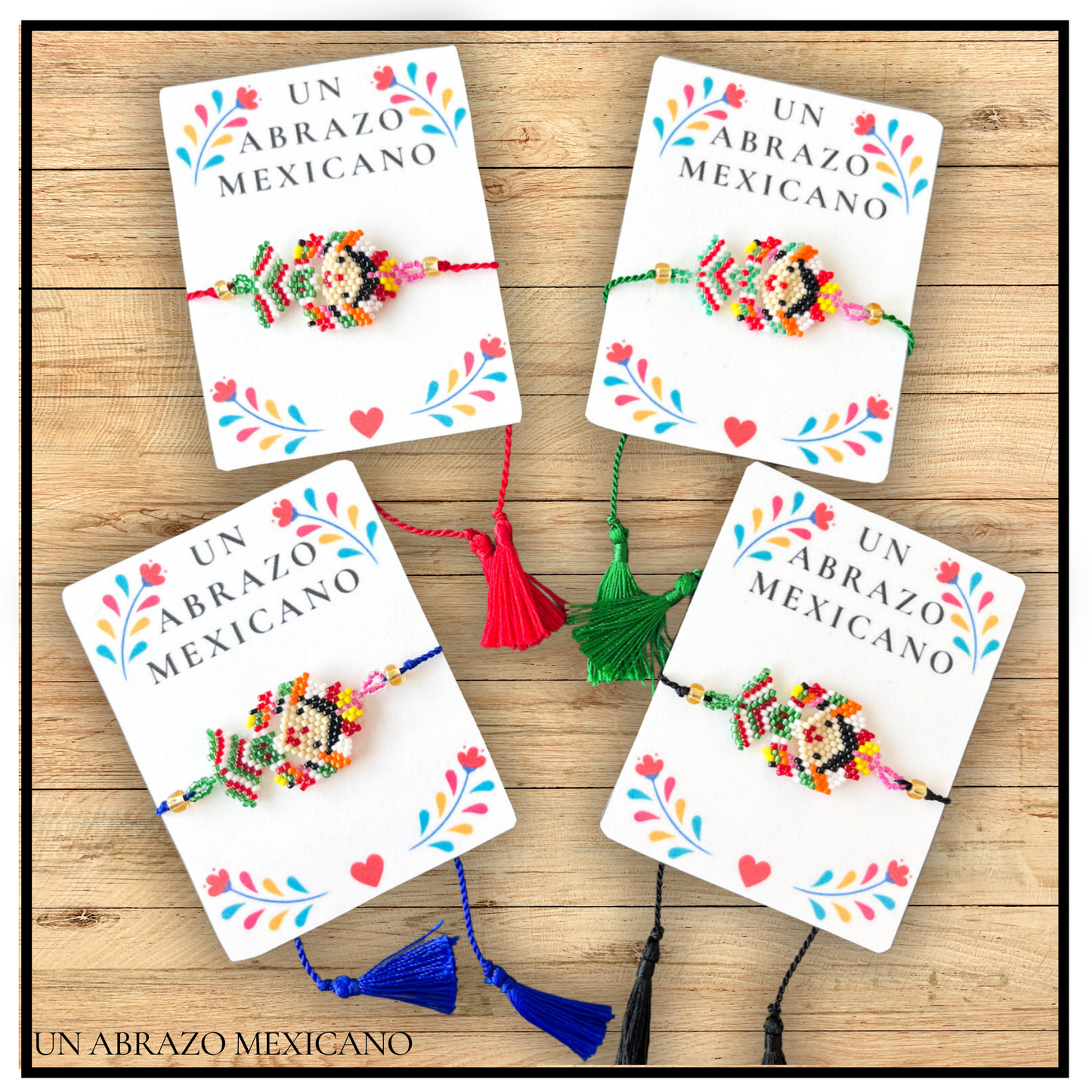 Mexican Lele Doll Hand Beaded Slider Bracelet