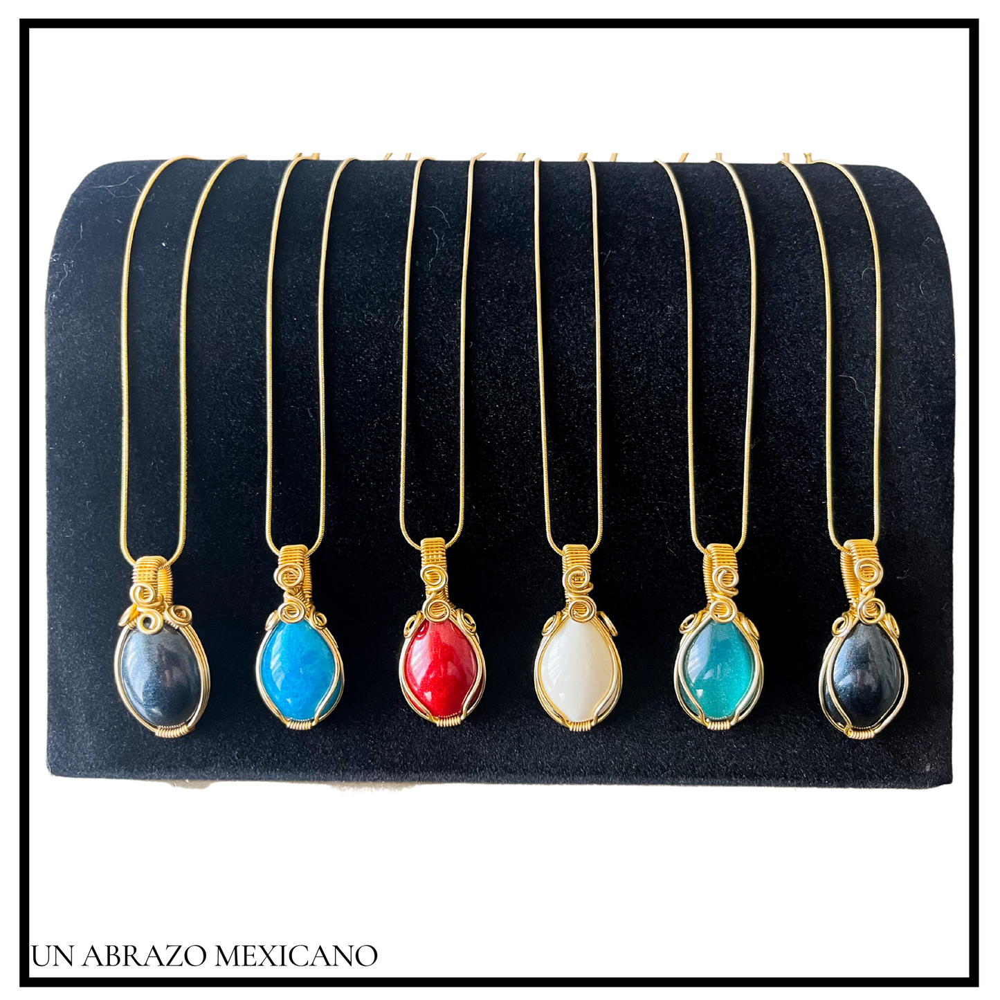 Drop Woven Wire Pendant Necklace