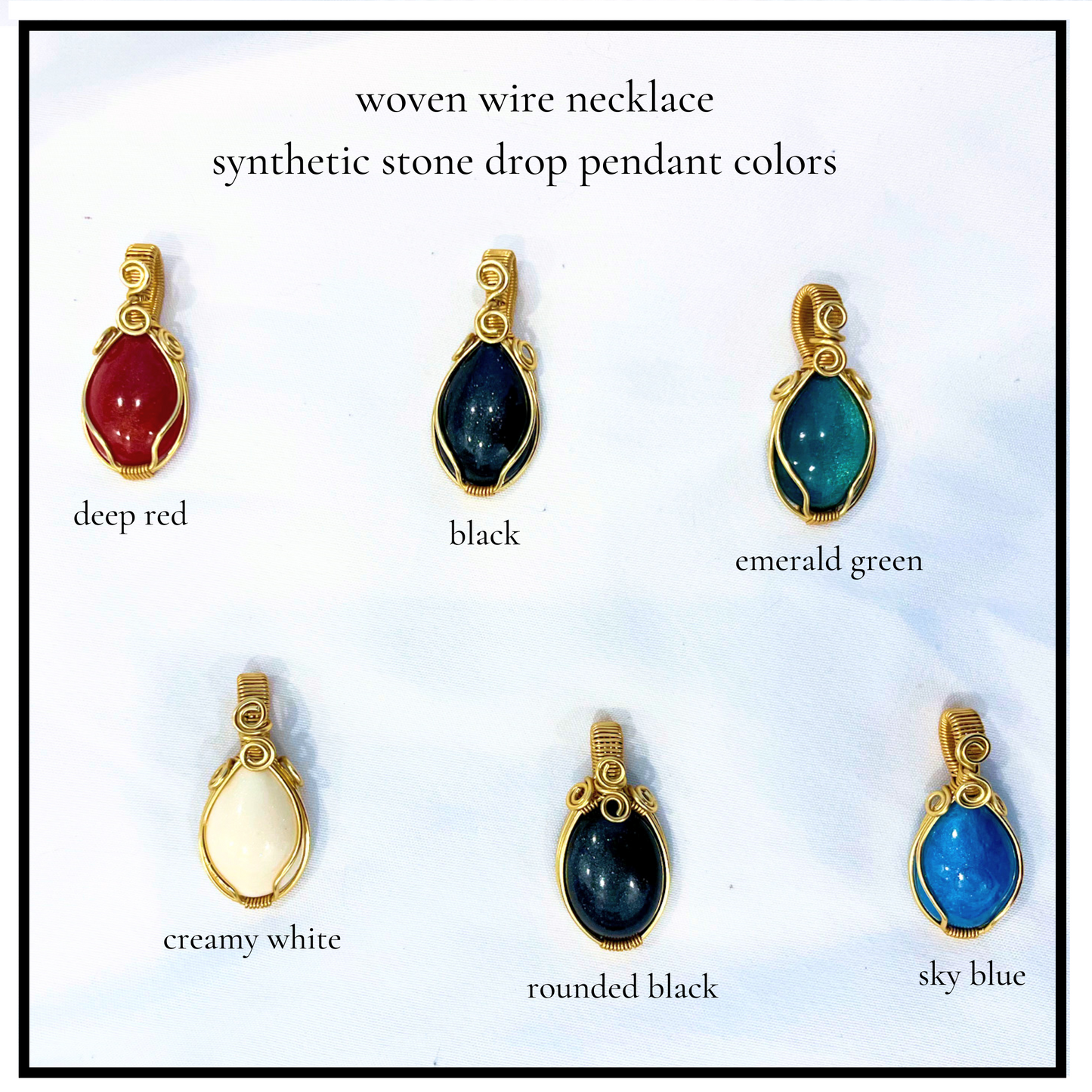 Drop Woven Wire Pendant Necklace