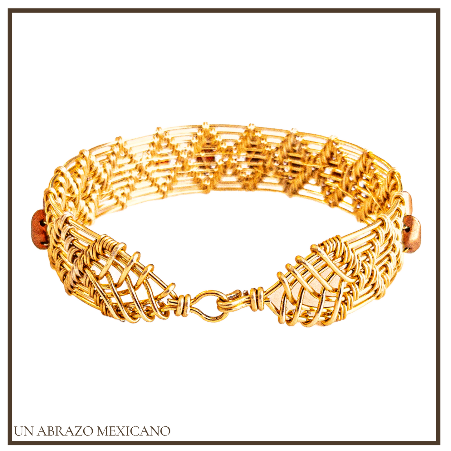 Woven Wire Bracelet - Cinnamon Diamond Bead Pattern