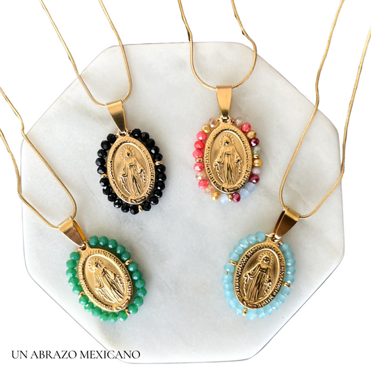 La Virgin de Guadalupe Beaded Necklace