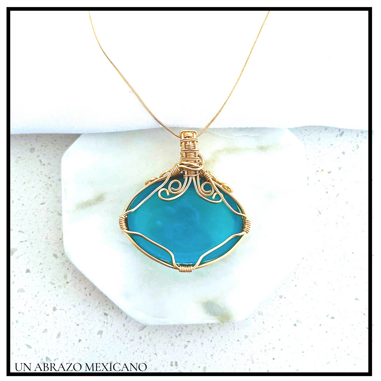 Woven Wire Sky Blue Necklace