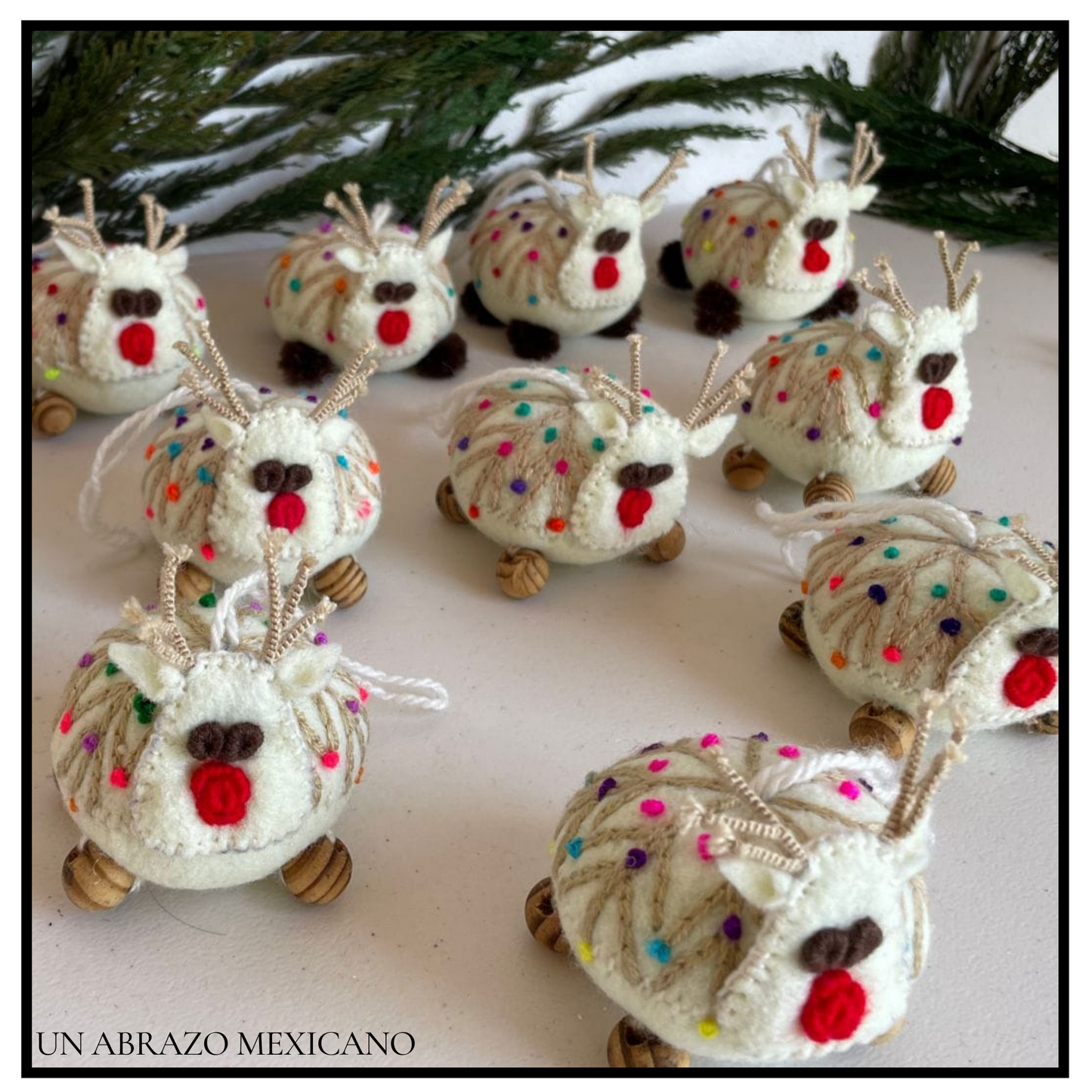 Christmas Reindeer Pompom Ornament
